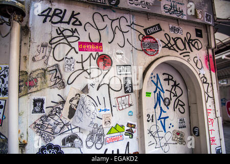 Graffiti arte,street scene,Shibuya, Tokyo, Giappone Foto Stock