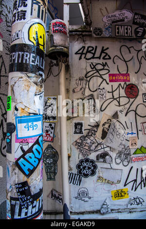 Graffiti arte,street scene,Shibuya, Tokyo, Giappone Foto Stock