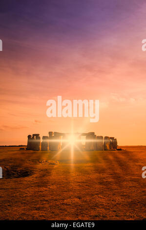 Sunrise a Stonehenge Foto Stock