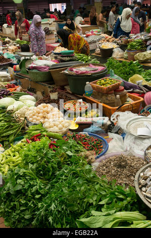 Centrale di mercato coperto, Kota Bharu, Kelantan Stato, Malaysia orientale Foto Stock