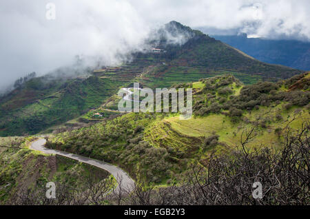 Centrale di Gran Canaria, Morro de Armonia, strade di montagna Foto Stock