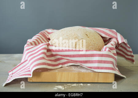 Aumento di pasta di pane in rosso strisce di tela Foto Stock