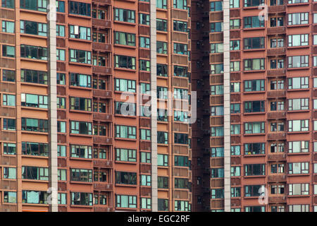 Elevato aumento di edifici residenziali in Kowloon, Hong Kong Foto Stock