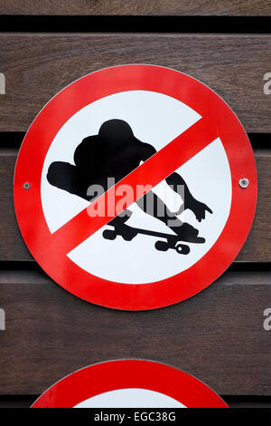 Nessun segno di skateboard Foto Stock