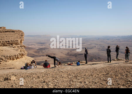 Mitzpe Ramon cratere, deserto del Negev, Israele sud Foto Stock