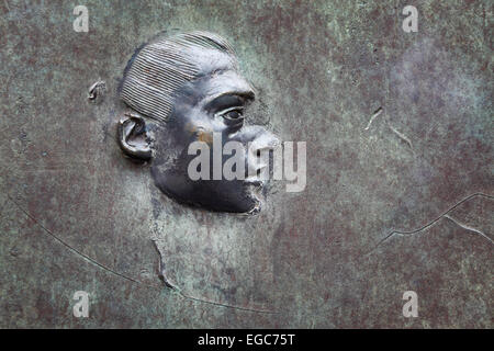 Tattile rilievi in braille per i non vedenti ai visitatori il Franklin Delano Roosevelt Memorial a Washington D.C. Foto Stock