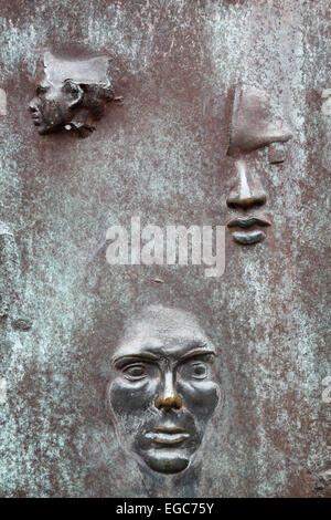 Tattile rilievi in braille per i non vedenti ai visitatori il Franklin Delano Roosevelt Memorial a Washington D.C. Foto Stock