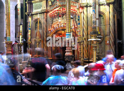 I credenti nel Santo Sepolcro di Gerusalemme, Israele Foto Stock