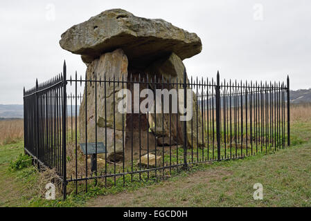 Kit di Coty House, i resti di un chambered neolitico lungo barrow su Blue Bell Hill nelle vicinanze Aylesford, Kent, Regno Unito Foto Stock