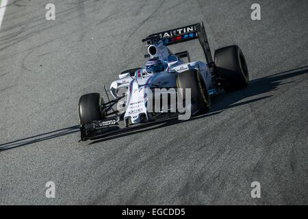 Montmelo, Catalogna, Spagna. Il 22 febbraio, 2015. FELIPE MASSA (BRA) aziona una Williams durante il giorno 04 di Formula Uno test pre-stagione sul Circuito de Catalunya di Barcellona Credito: Matthias Oesterle/ZUMA filo/ZUMAPRESS.com/Alamy Live News Foto Stock