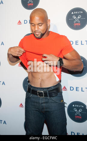 Delta Air Lines evento karaoke, "Delta Open Mike' a Arena offre: Shaun T dove: la città di New York New York quando: 20 Ago 2014 Foto Stock