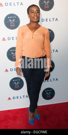 Delta Air Lines evento karaoke, "Delta Open Mike' a Arena offre: Uzo Aduba dove: la città di New York New York quando: 20 Ago 2014 Foto Stock