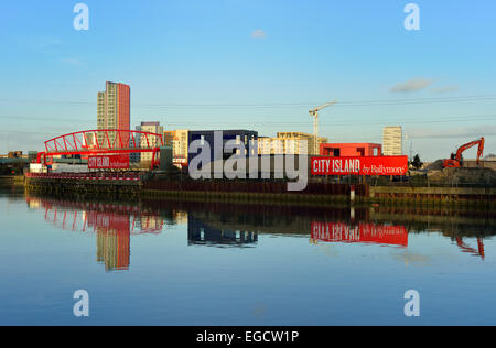 Bow Creek, fiume Lea, Canning Town, East London, Regno Unito Foto Stock