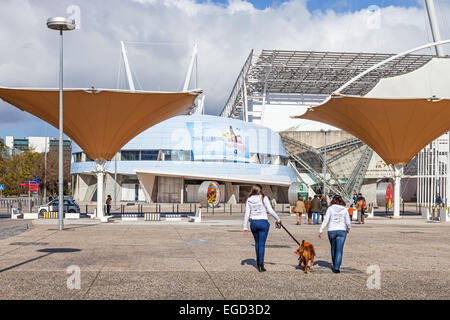 FIL - Feira Internacional de Lisboa (Fiera Internazionale di Lisbona) nel Parque das Nações (Parco delle Nazioni). Lisbona, Portogallo. Foto Stock