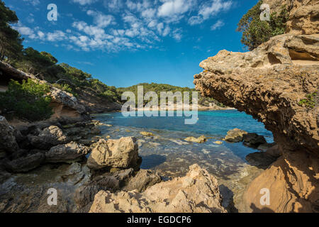 Cala Portals Vells, vicino a Palma de Mallorca, Maiorca, SPAGNA Foto Stock