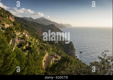 Torre di avvistamento medievale, Torre Talaia de Ses anime, Banyalbufar, Maiorca, SPAGNA Foto Stock