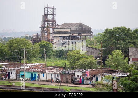 Union Carbide impianto di pesticidi di Bhopal, India Foto Stock