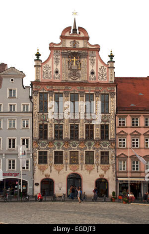 Il municipio storico Landsberg am Lech, Alta Baviera, Baviera, Germania Foto Stock