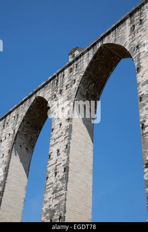 Historic Aqueduto das Aguas Livras acquedotto, Lisbona, Lisboa, Portogallo Foto Stock