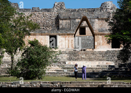 Convento del quadrangolo di Uxmal, Yucatan, Messico Foto Stock