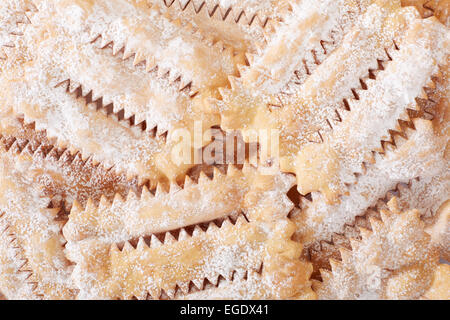 Chiacchiere, Feste di Carnevale sfondo pasticceria Foto Stock