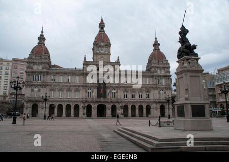 A Coruna (La Coruña) è una porta occupata in Galizia nel nord-ovest della Spagna, fiorente soprattutto nel XIV e XV secolo. Foto Stock