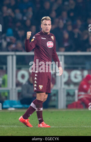 Maxi Lopez (Torino), 19 febbraio 2015 - Calcio : Maxi Lopez di Torino celebra il loro punteggio team secondo obiettivo durante la UEFA Europa League, round di 32 prima gamba match tra Torino FC 2-2 Athletic Club Bilbao presso lo Stadio Olimpico di Torino a Torino, Italia. (Foto di Maurizio Borsari/AFLO) Foto Stock