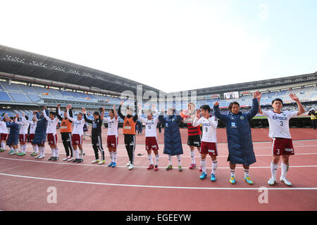 Matsumoto Yamaga FC team group, 21 febbraio 2015 - Calcio : 2015 J.League pre-stagione match tra Yokohama f Marinos 0-1 Matsumoto Yamaga FC a Nissan Stadium di Kanagawa, Giappone. (Foto di Giovanni Osada/AFLO SPORT) [1156] Foto Stock