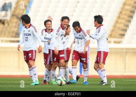 Matsumoto Yamaga FC team group, 21 febbraio 2015 - Calcio : 2015 J.League pre-stagione match tra Yokohama f Marinos 0-1 Matsumoto Yamaga FC a Nissan Stadium di Kanagawa, Giappone. (Foto di Giovanni Osada/AFLO SPORT) [1156] Foto Stock