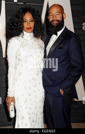 Solange Knowles e Alan Ferguson frequentando il Vanity Fair Oscar Party 2015 Febbraio 22, 2015 a Beverly Hills, la California./picture alliance Foto Stock