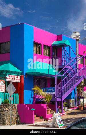 Negozi e magazzini in Charlotte Amalie, Havensight dock, san Tommaso, Isole Vergini americane, dei Caraibi. Foto Stock