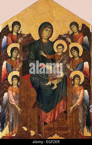 Cimabue (Cenni di Pepe) la Madonna e il bambino in Maestà circondato dagli angeli Foto Stock