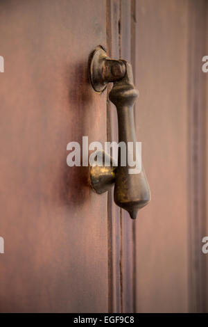 Ornati battenti della porta e il livello di dettaglio su th famose porte di Cartagena storici della città vecchia. Foto Stock