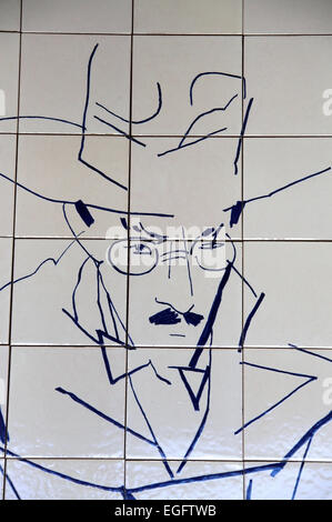 Fernando Pessoa da Julio Pomar sul display nella Nazionale di Tile Museum Foto Stock