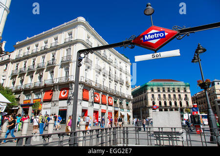 Madrid, Puerta del Sol Foto Stock