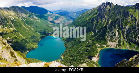 Splendidi laghi glaciali in polacco monti Tatra Foto Stock