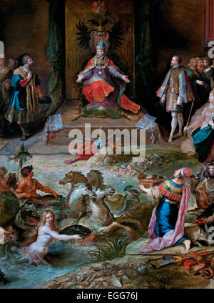 Allegoria sull'abdicazione dell Imperatore Carlo V A BRUXELLES 1630 Frans Francken 1581 - 1642 belga fiamminga del Belgio ( dettaglio ) Foto Stock