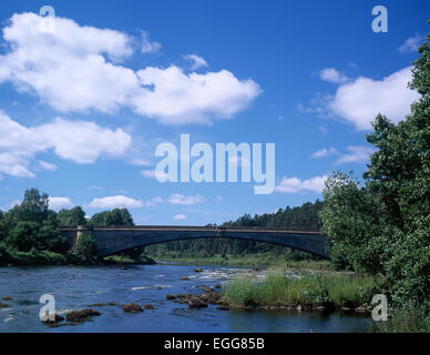 Il Fiume Spey vicino Speybridge Grantown-on-Spey vicino a Aviemore Scozia Speyside Foto Stock