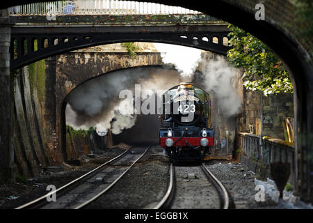 Il mare di Weymouth Express passa Giardini Sidney come esso lascia il bagno Spa Foto Stock