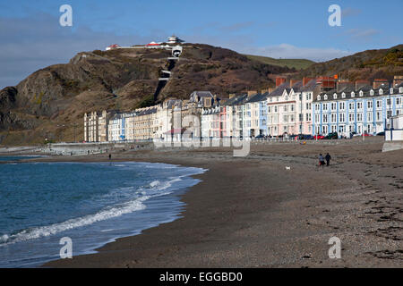 Spiaggia a Aberystwyth Foto Stock