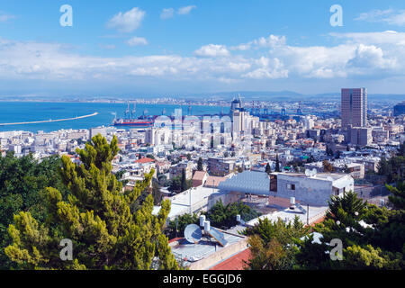 Panoramica Vista aerea di Haifa, Israele Foto Stock