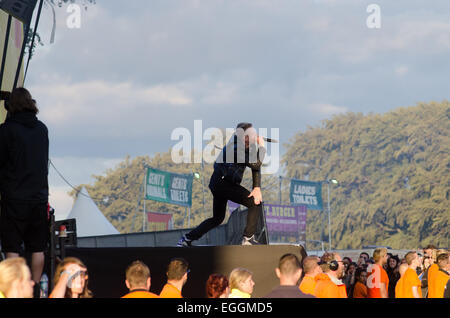 Leeds Festival 2014 a Bramham Park - Giorno 1 - spettacoli con: Macklemore dove: Leeds, Regno Unito quando: 22 Ago 2014 Foto Stock