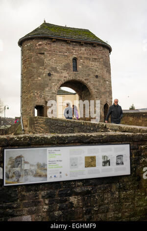 Monnow Bridge in Monmouth, Galles. Foto Stock