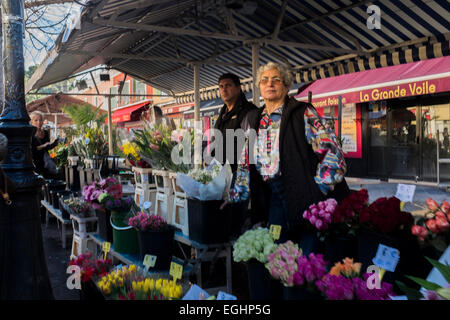 Mercato dei fiori a Nizza Francia Foto Stock