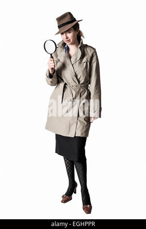 La donna che si presentano come un detective Foto Stock