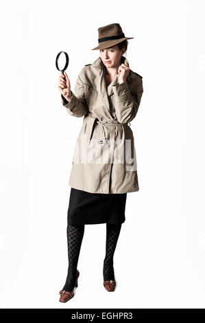 La donna che si presentano come un detective Foto Stock