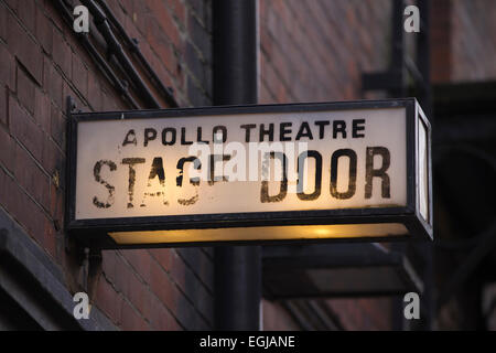 Apollo Theatre Stage Door, Rupert Street, Soho, London, England, Regno Unito Foto Stock