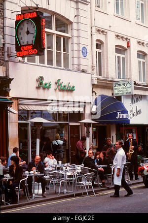 Bar Italia, Frith Street, Soho, Londra, Gran Bretagna - Agosto 1999 Foto Stock