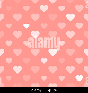 Rosa sfondo senza giunture con cuori illustrazione Foto Stock
