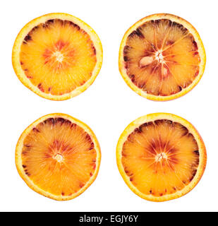 Arancione fetta di frutta isolato Foto Stock